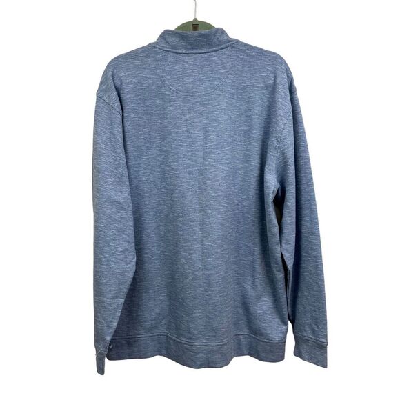 Oxford Sweater Quarter Button Stand Collar Long Sleeve Heather Blue Men Size XL - Picture 4 of 5